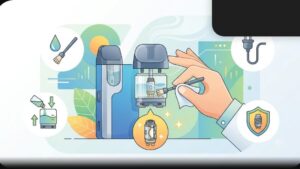 Иллюстрация процесса ухода за POD-системой для продления срока службы испарителя в современном стиле